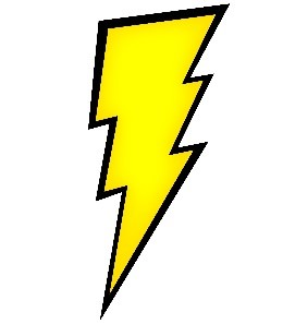 A graphic of a yellow lightning bolt