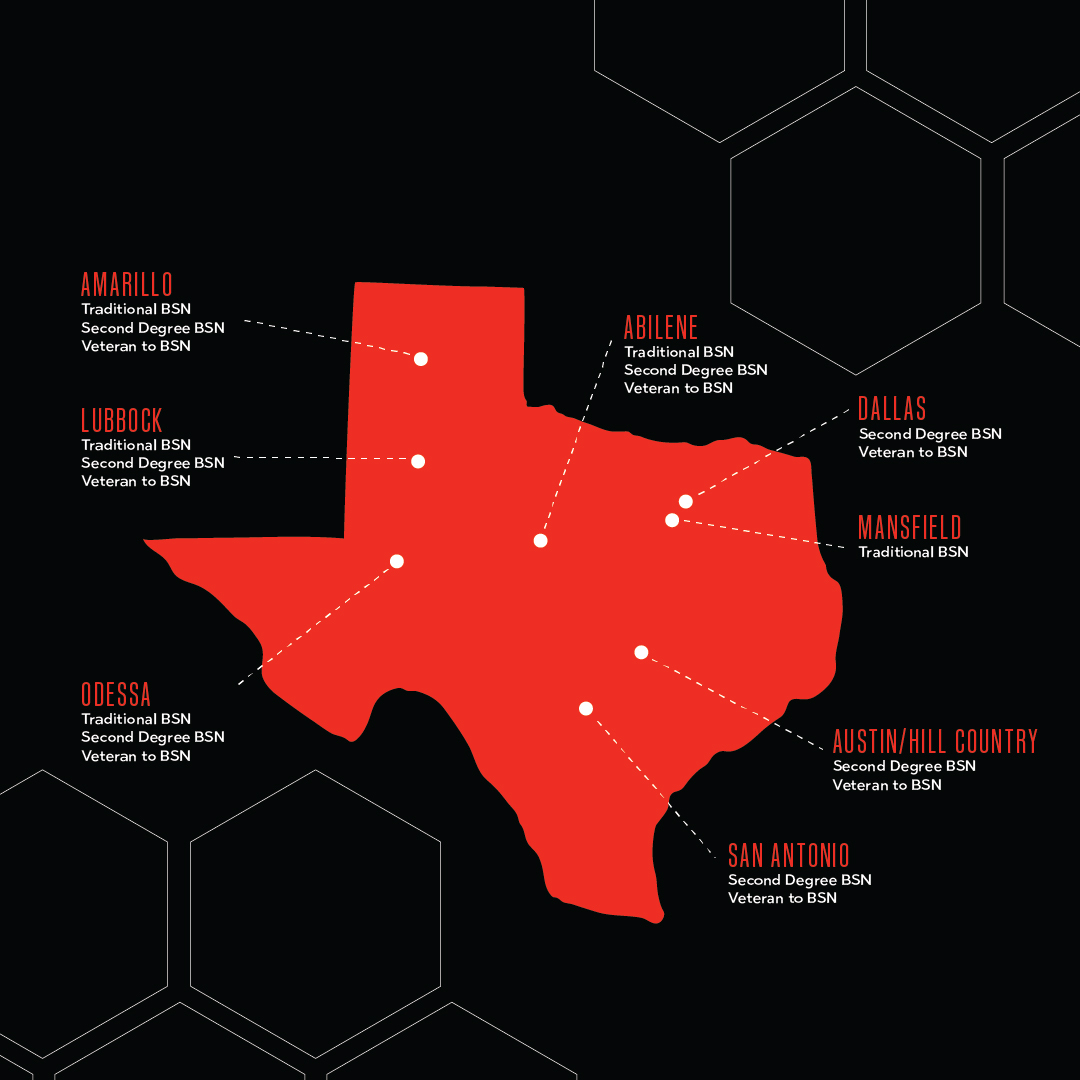 map depiction son locations and programs by bullet points and arrows