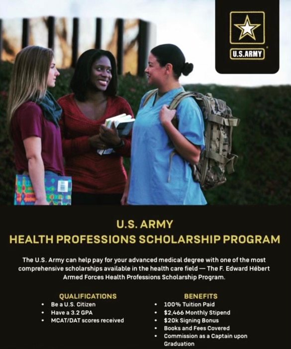 U.S. Army Health Professions Scholarship Program flyer